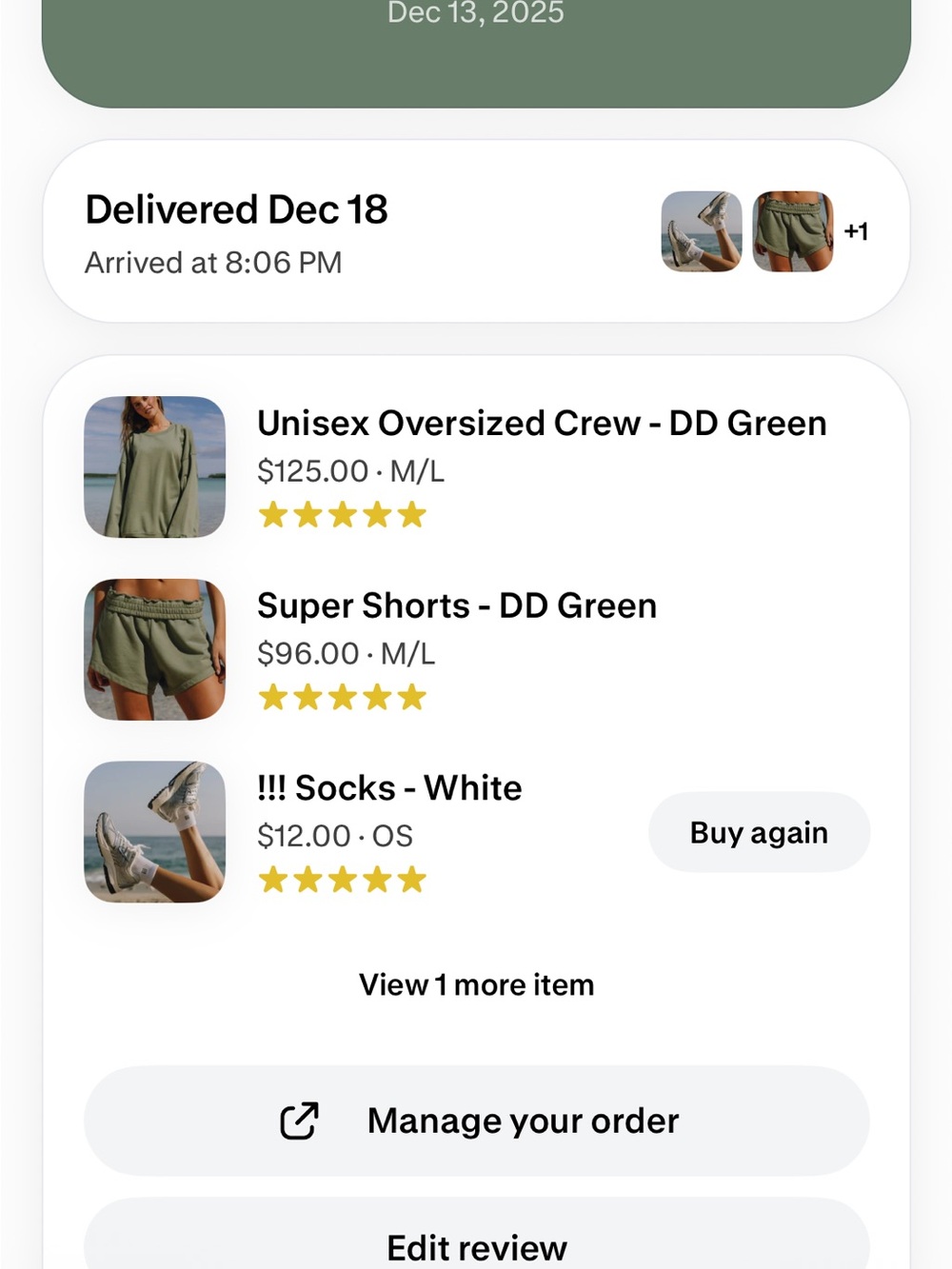 Daily Drills Set! Oversized Crew & Super Shorts in DD Green M/L. EUC - Picture 2 of 10
